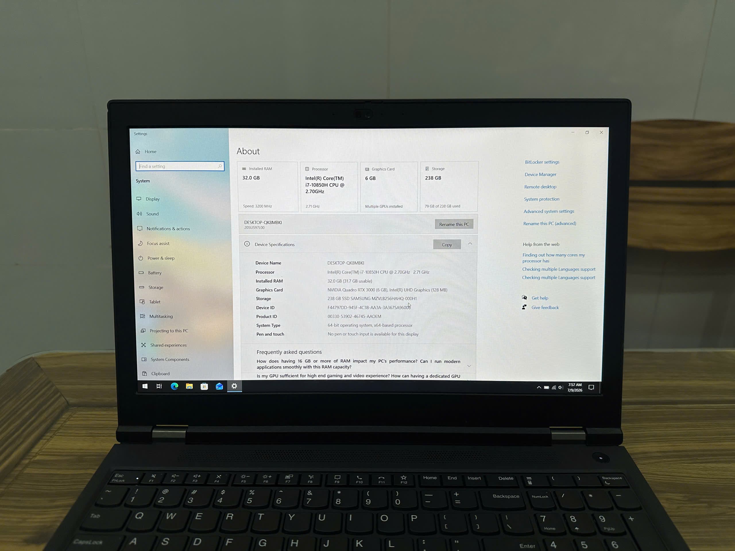 Lenovo Thinkpad P15 Gen 1 (2020) thumbnail 5